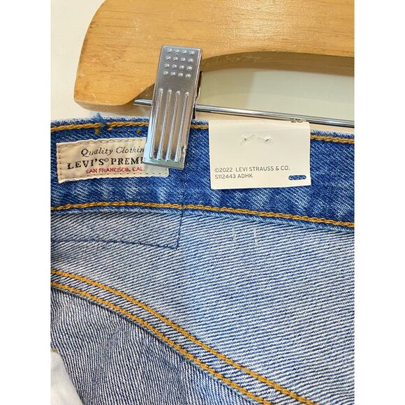 NWT Premium Big  E Raw Hem Shorts Button Fly High Rise Distressed Festival 28 - Picture 3 of 14